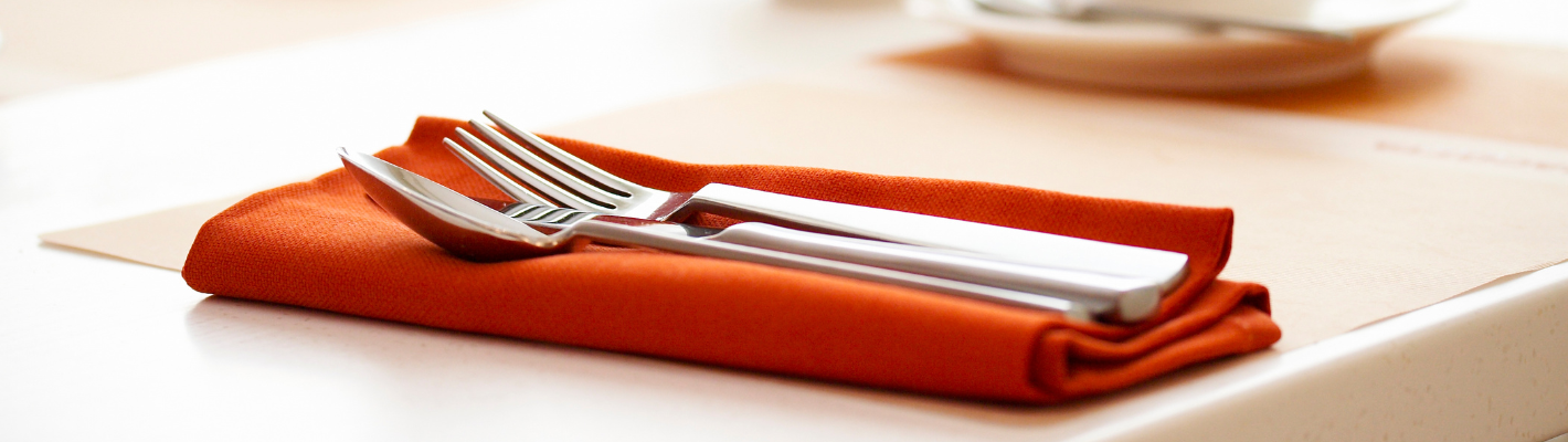 Cutlery and Napkin set on table